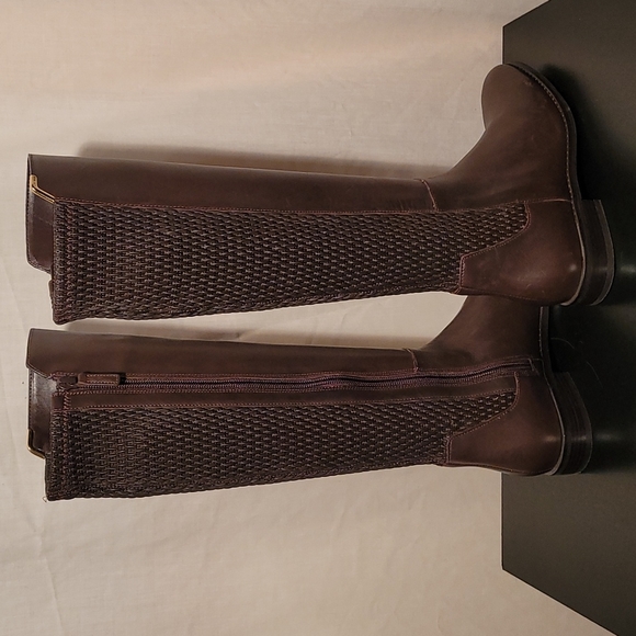 Cole Haan Rockland Chestnut Brown Leather Riding Boots - Picture 4 of 12